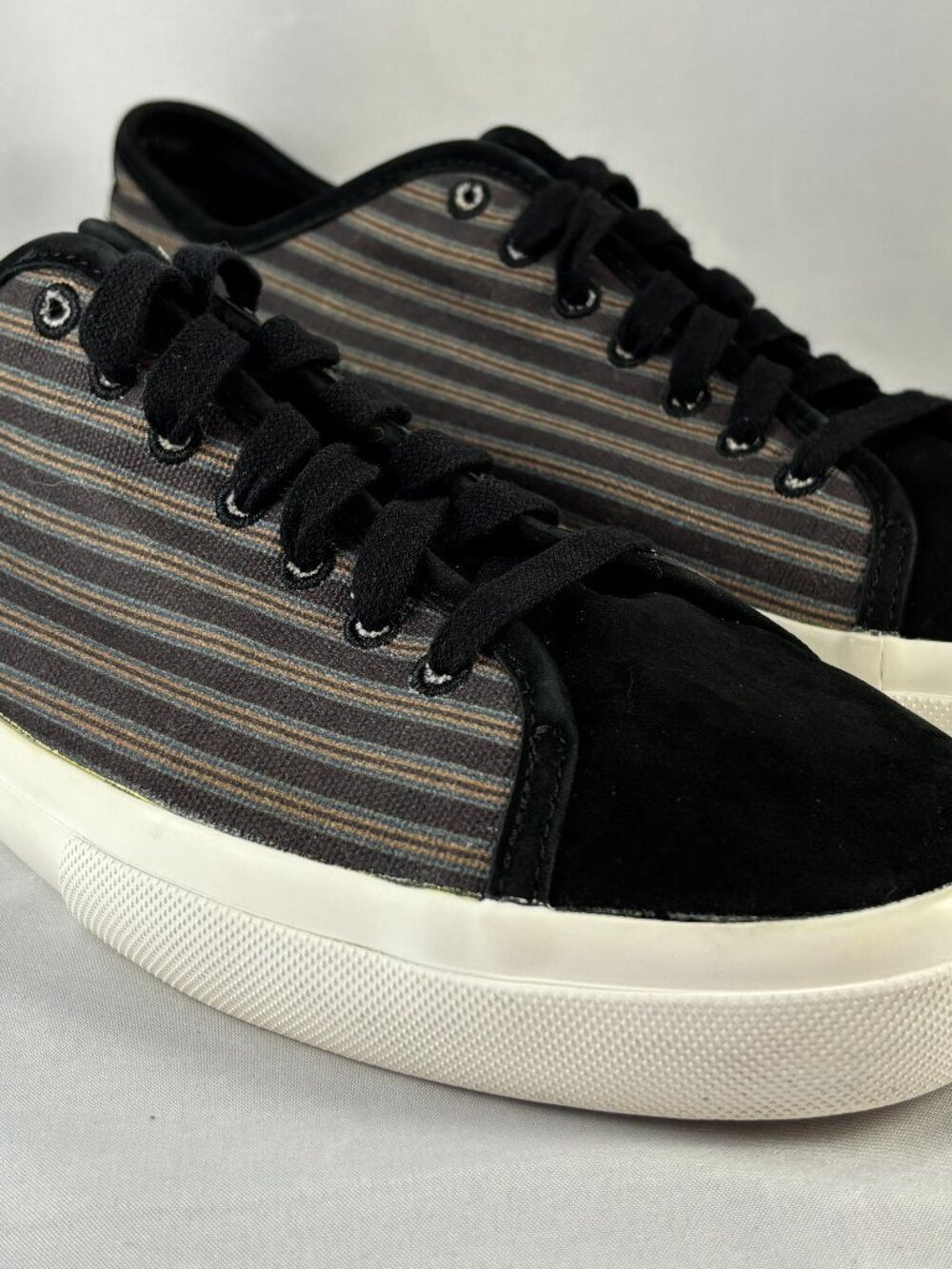 vince. Fulton Striped low top multi-stripe canvas